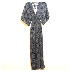 BOHO Maxi Dress, Deep V Neck & Back, NEVER WORN!